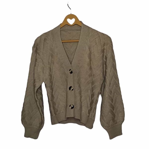 Marlenn Chompa Cardigan 'Beige' Hilo de Algodón Premium MCC-003
