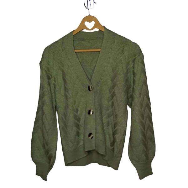 Marlenn Chompa Cardigan 'Verde Manzana' Hilo de Algodón Premium MCC-002