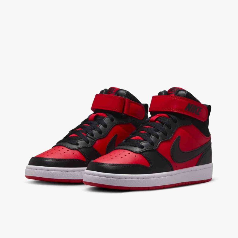 Nike Court Borough Mid 2 GS 'Black University Red' CD7782-602