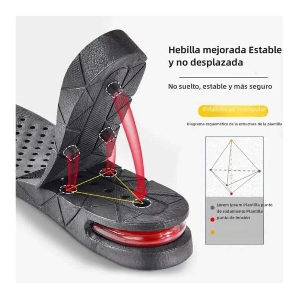 Plantilla Elevadora Ergonómica de 3 a 7 CM de Talla Regulable